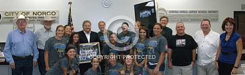 NHS Girls Softball Team Norco City Council Presentation 9 5 2012