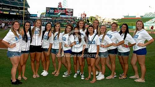 NHS National Champion Girls Softball Team honored at Angels Game