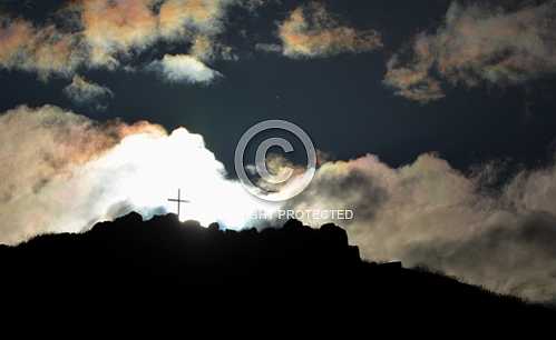 Beacon Hill Cross, Clouds, and Sun  May 5th 2019