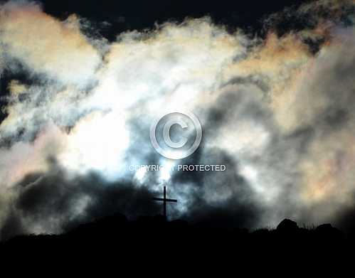 Beacon Hill Cross, Clouds, and Sun  May 5th 2019